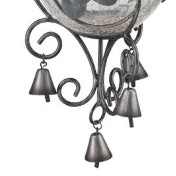 Refined Solar Blue Lantern with Bells & Flower NEW - Picture 3 of 3